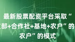 最新股票配资平台采取“党支部+合作社+基地+农户”的模式