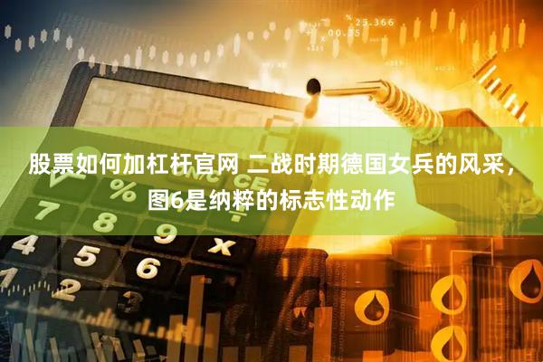 股票如何加杠杆官网 二战时期德国女兵的风采，图6是纳粹的标志性动作